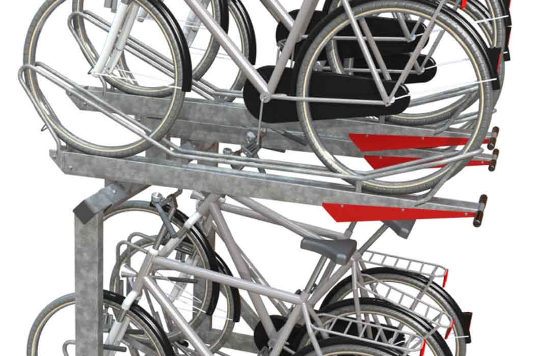 Cykelparkering med två våningar