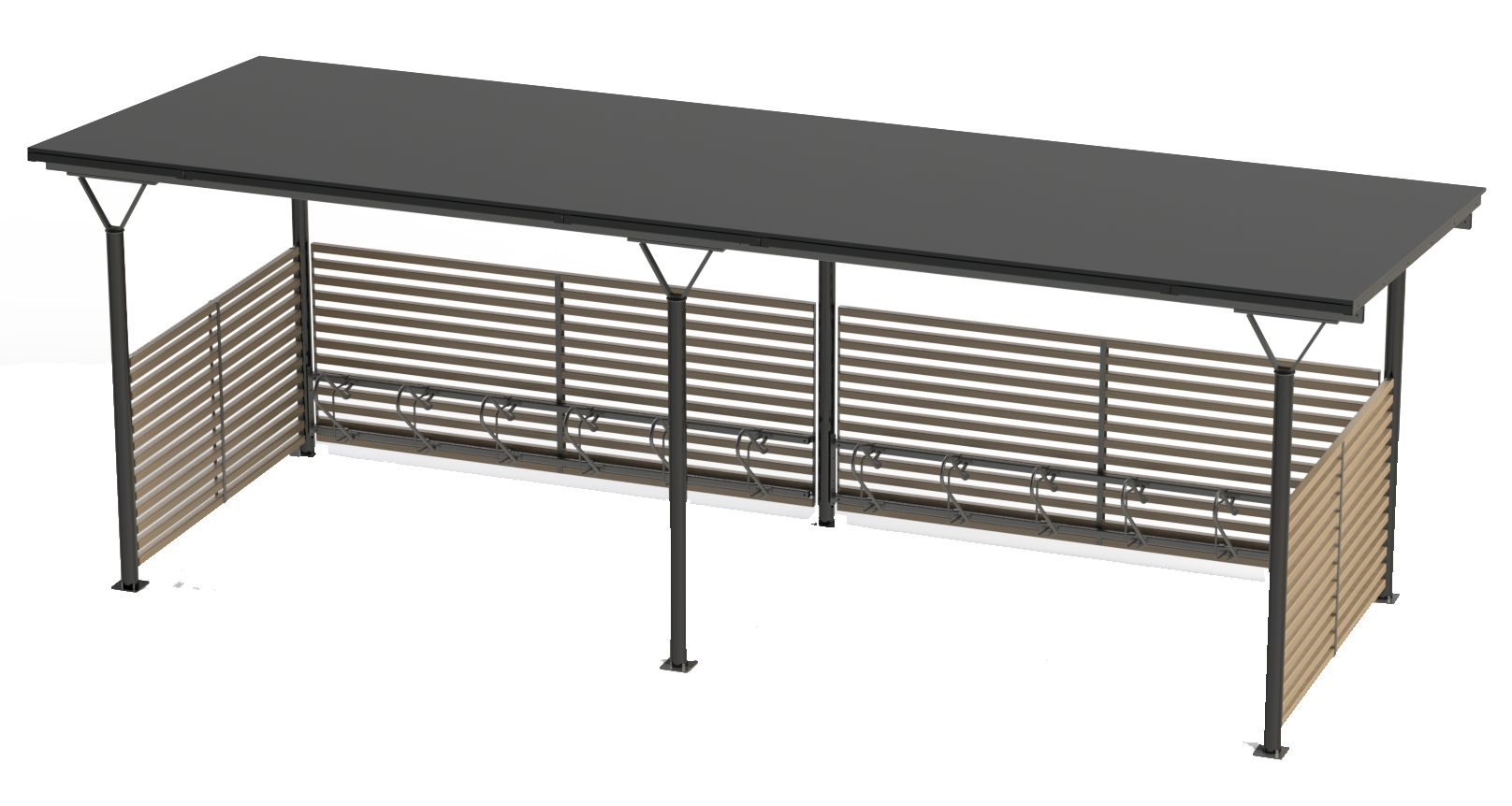 Cykeltak Basta. Cykelförvaring. Cykelparkering. Utemiljö.