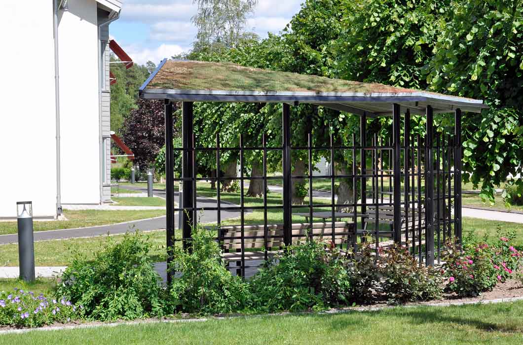 Pergola Prisma. Utemiljö.
