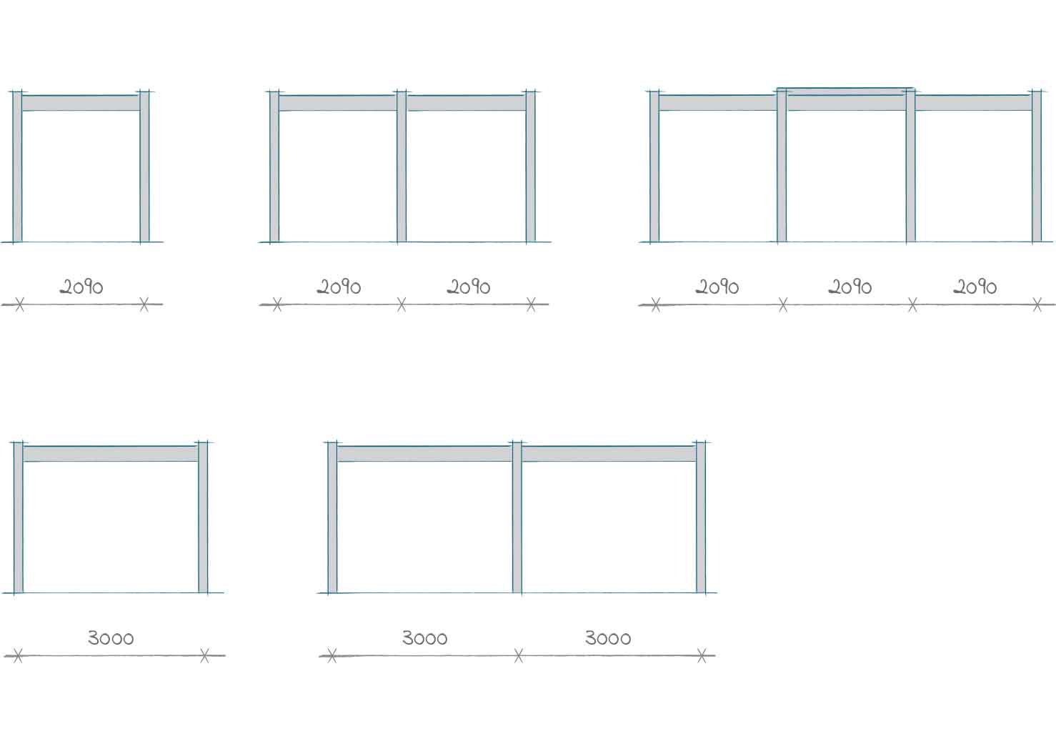 Pergola Quattro ritning