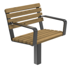 Parkmöbel Botan vridbar stol för nedgjutning Utemiljö